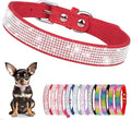 Rhinestone Dog Collar for Small Dogs, Bling Diamond Fancy Crystal Glitter Pretty Jewel Pet Puppy Collars for XXS XS Small Medium Large Breed Girl Dogs Female Cats Kitten, Red XXSmall
