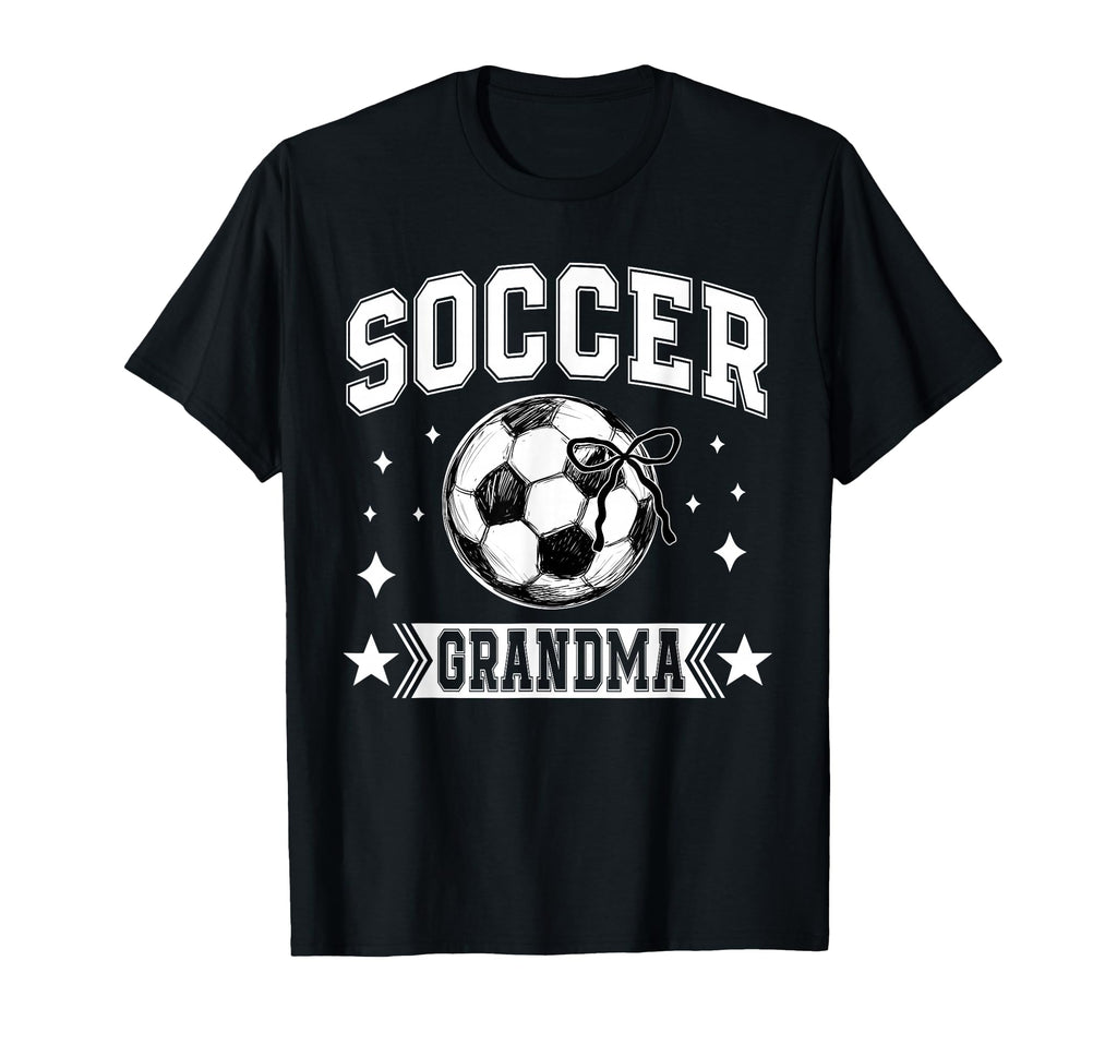 Coquette Bow Soccer Grandma Soccer T-Shirt - Minimalist Print for Adults
