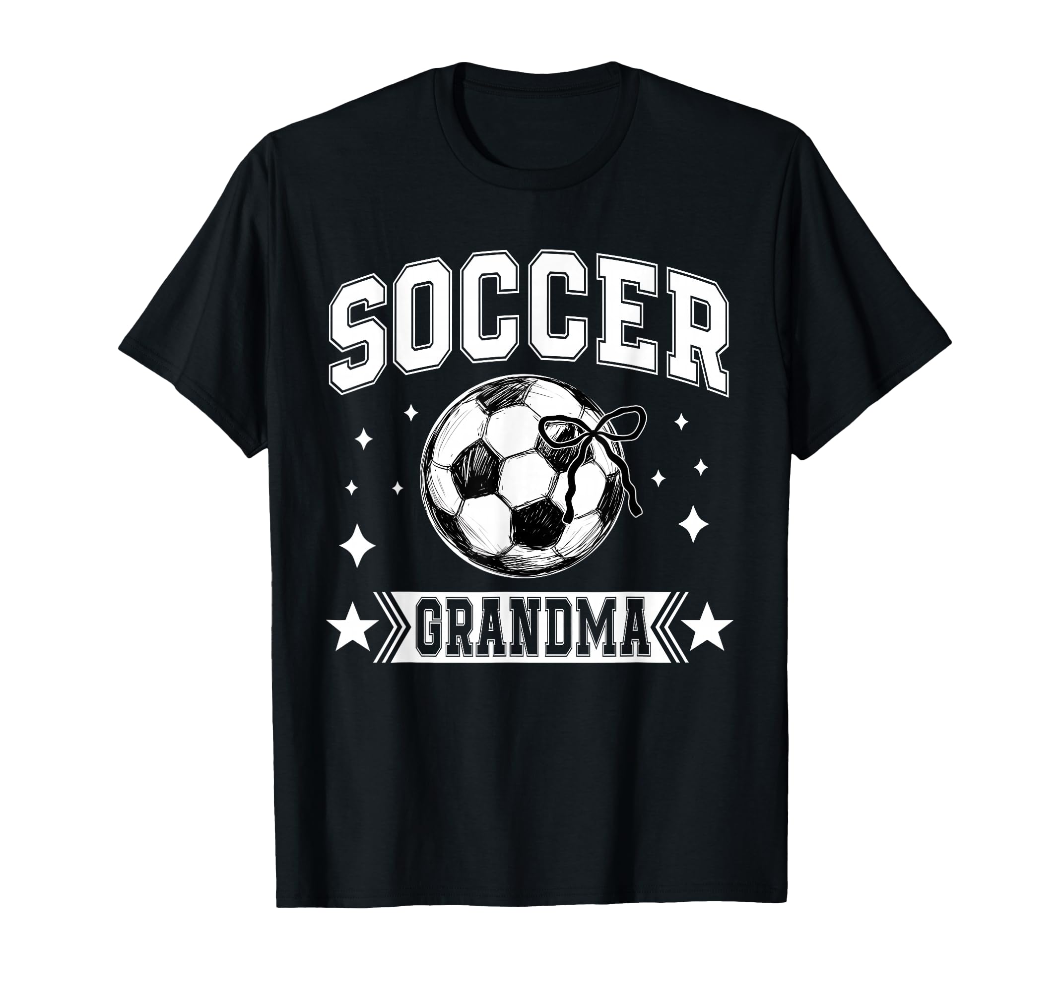 Coquette Bow Soccer Grandma Soccer T-Shirt - Minimalist Print for Adults