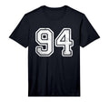 Number 94 Distressed White Sport T-Shirt - Casual Everyday Wear for Adults