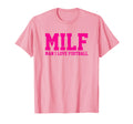 Milf I Love Football Funny Popular T-Shirt - Graphic Print Men Women