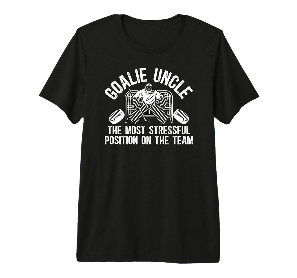 Mens Funny Hockey Goalie Uncle Hockey T-Shirt - Trendy Graphic Men Women