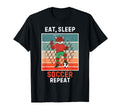 Fox Eat Sleep Soccer Repeat Grunge T-Shirt - Fun Novelty Design Unisex