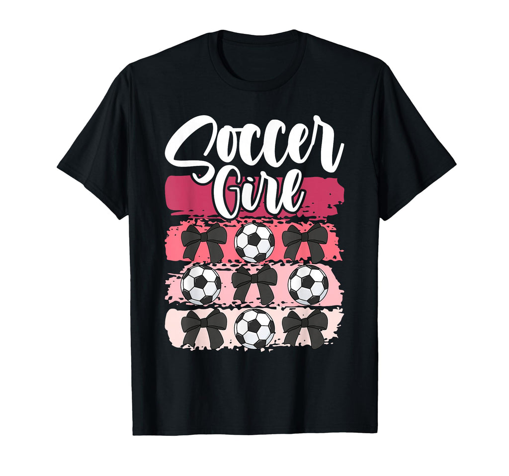 Soccer Coquette Bow Soccer Soccer T-Shirt - Casual Everyday Wear Unisex