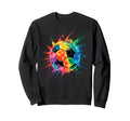 Colorful Splash Art Soccer Football Sweatshirt - Graphic Print for Adults