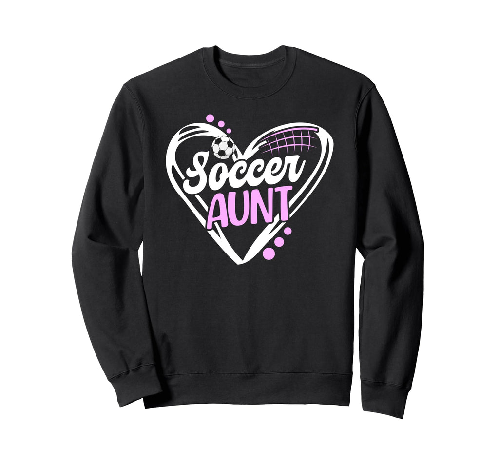 Soccer Aunt Heart Aunt Soccer Sweatshirt - Streetwear Style for Adults