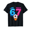 I Was 6 Now Im 7 7Th Birthday Ice Cream T-Shirt - Graphic Print Unisex