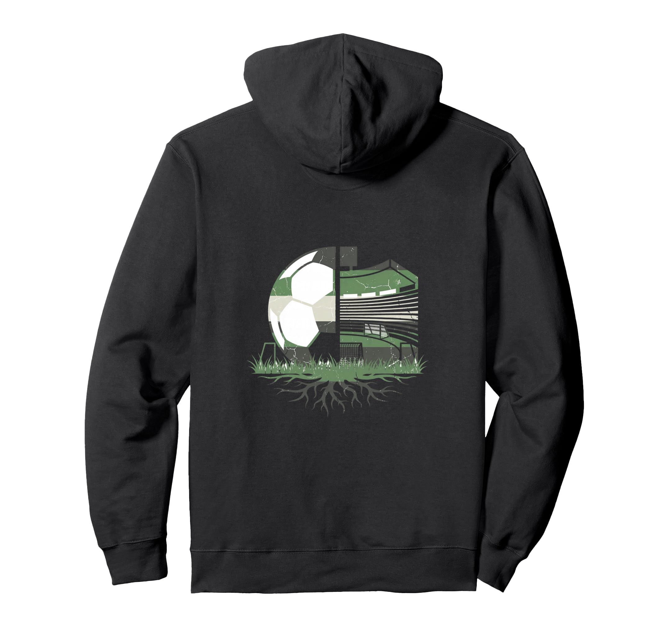 Soccer Ball Field Fusion Nature Hoodie - Minimalist Print Unisex