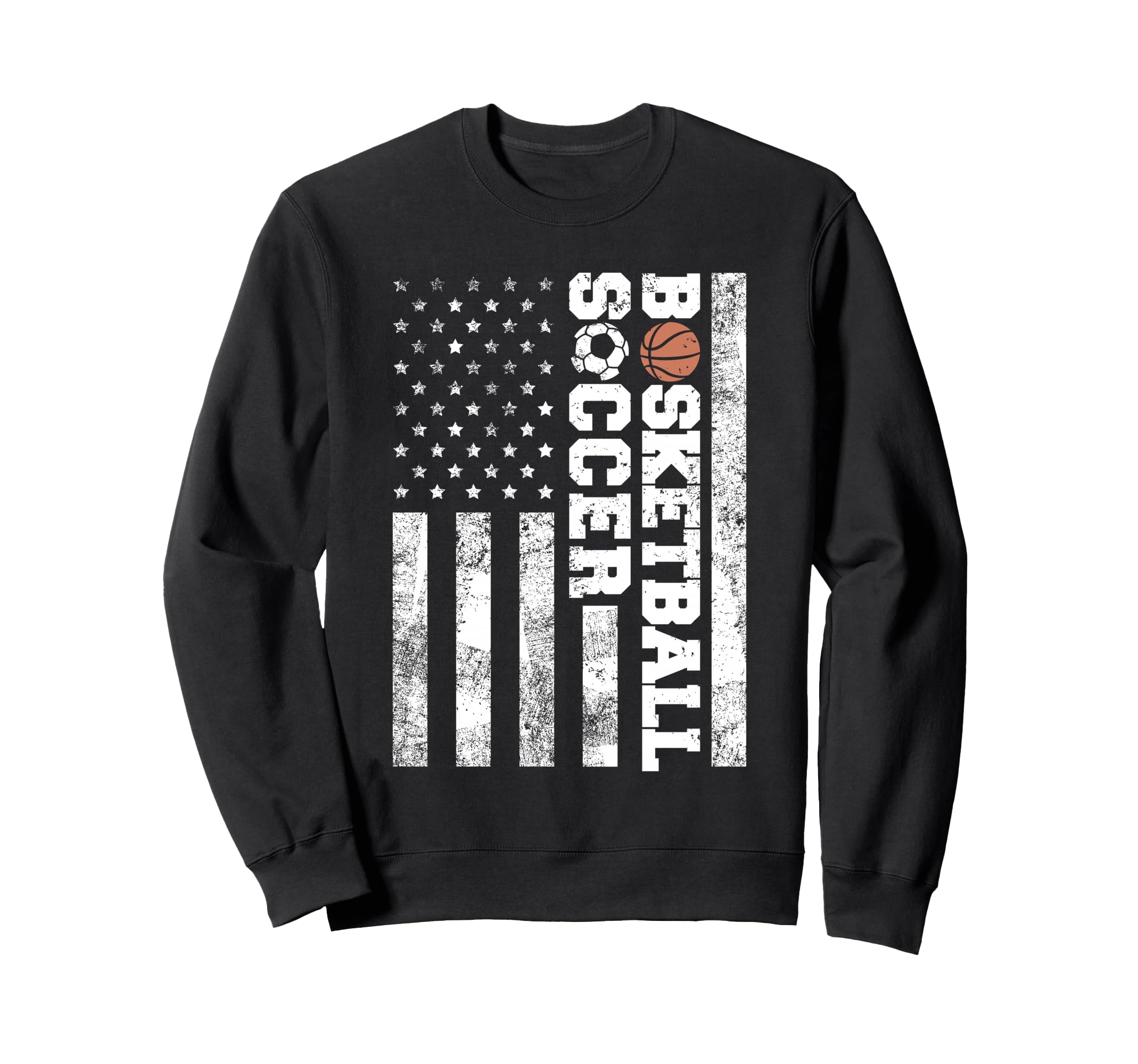 American Distressed Flag Funny Sweatshirt - Streetwear Style Men Women