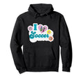 I Love Soccer Funny Soccer Flowers Hoodie - Unique Graphic for Adults