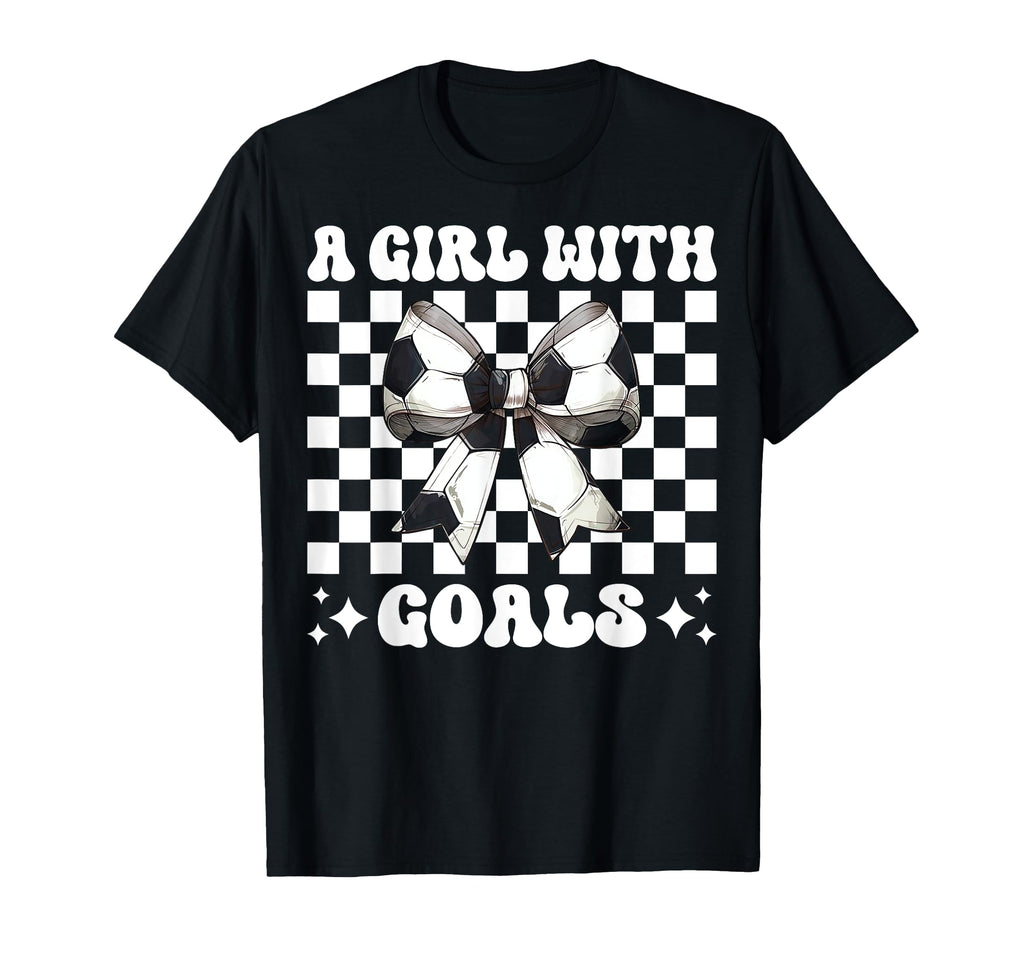 Goals Soccer Coquette Bow T-Shirt - Trendy Graphic for Adults