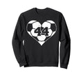 Soccer Heart Number 44 Jersey Sweatshirt - Minimalist Print for Adults