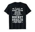 Im Hockey Goalie Pop Pop Ice Hockey T-Shirt - Minimalist Print for Adults