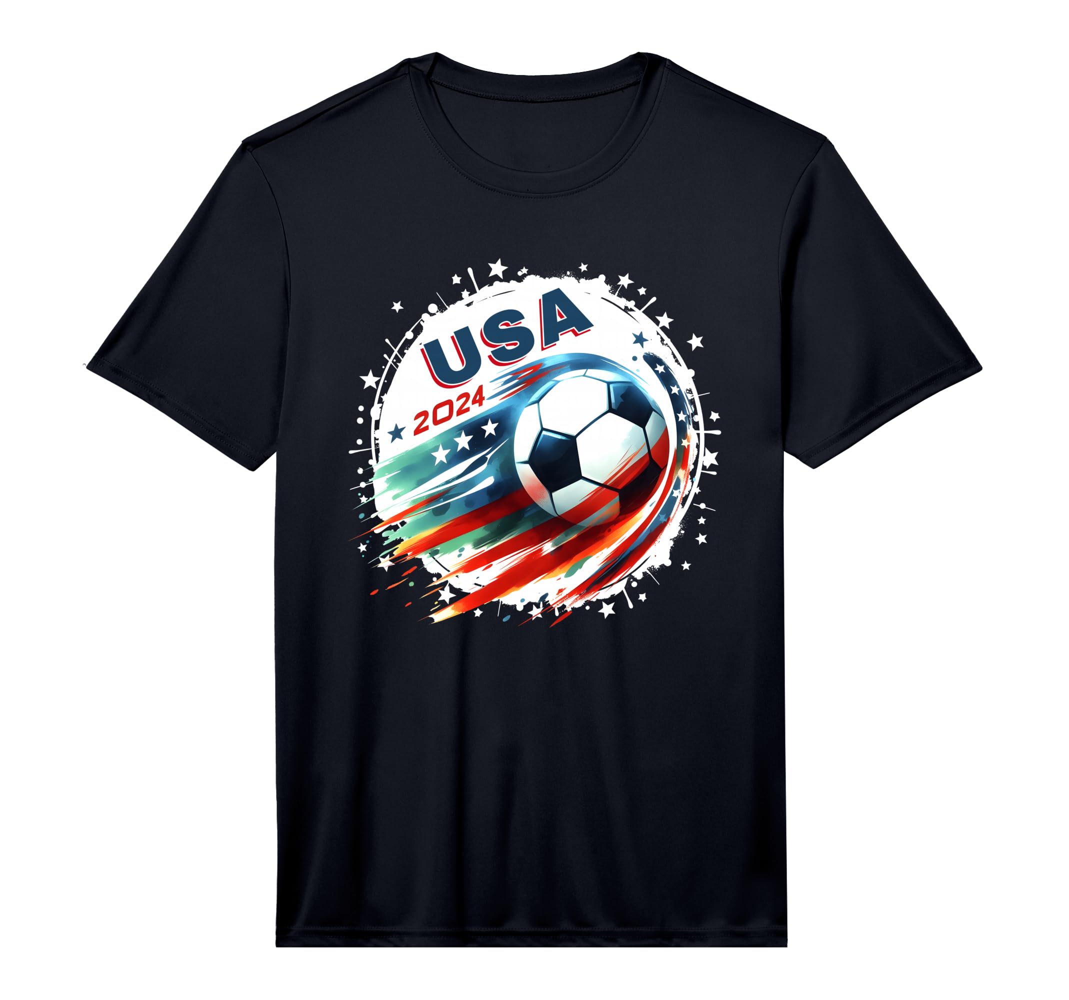 American Flag Soccer Soccer 2024 T-Shirt - Graphic Print for Adults