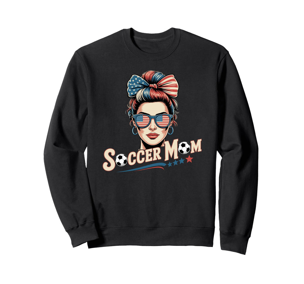 Patriotic Soccer Mom American Flag Sweatshirt - Minimalist Print Men Women