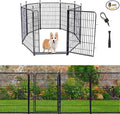Garden Fencing 48in High, 8 Panels Total 17.7 Ft(L) Dog Fence Outdoor for Yard, Gate 21 in Wide with Low Sills. Lattice Panels for Outside, Dog Digging Fence Barrier, Garden Fences and Borders