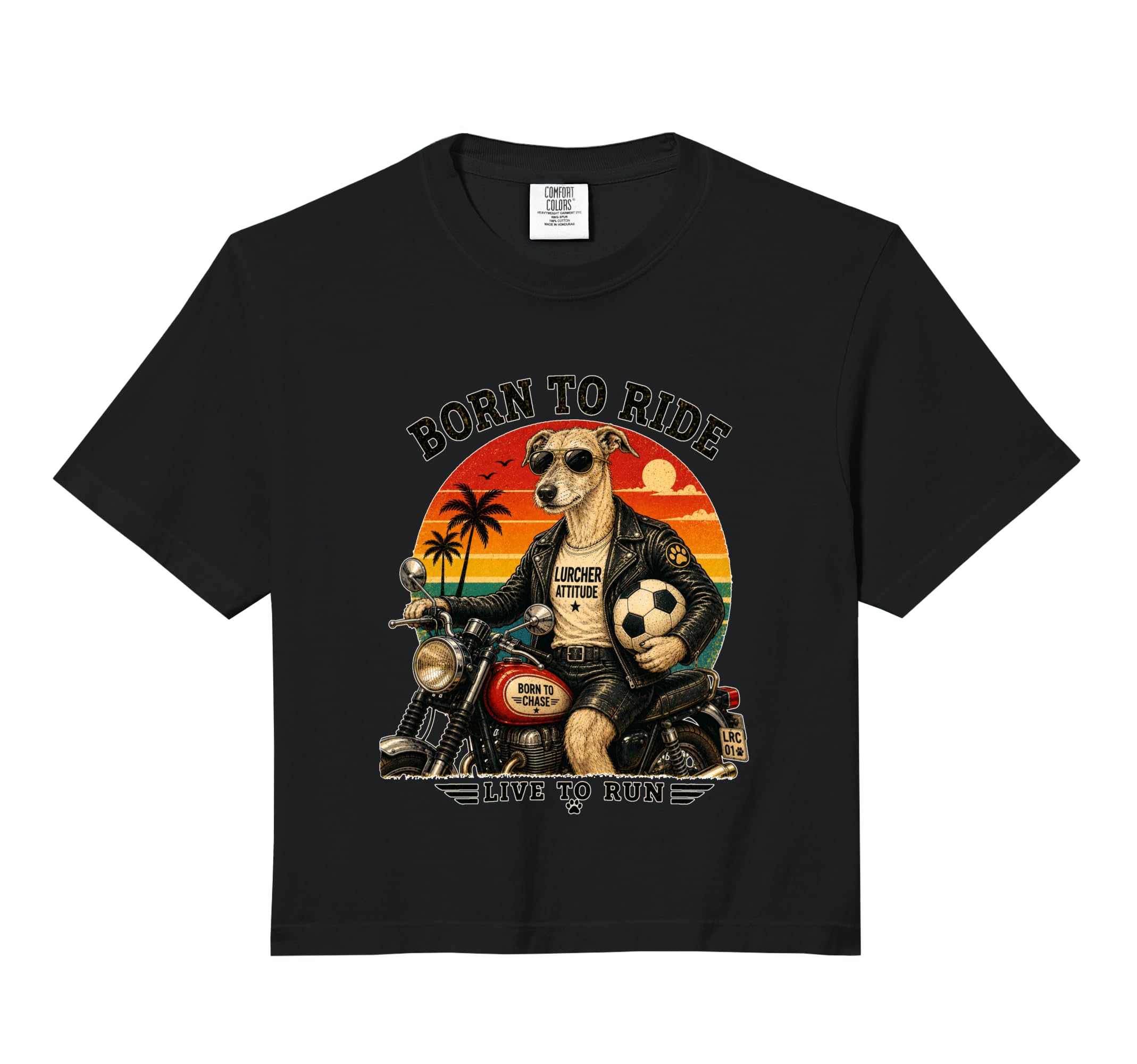 Lurcher Motorbike Love Footbal Soccer T-Shirt - Streetwear Style Unisex