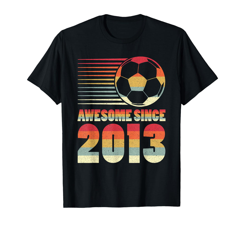 Awesome Since 2013 Soccer 13Th Birthday T-Shirt - Aesthetic Graphic Unisex