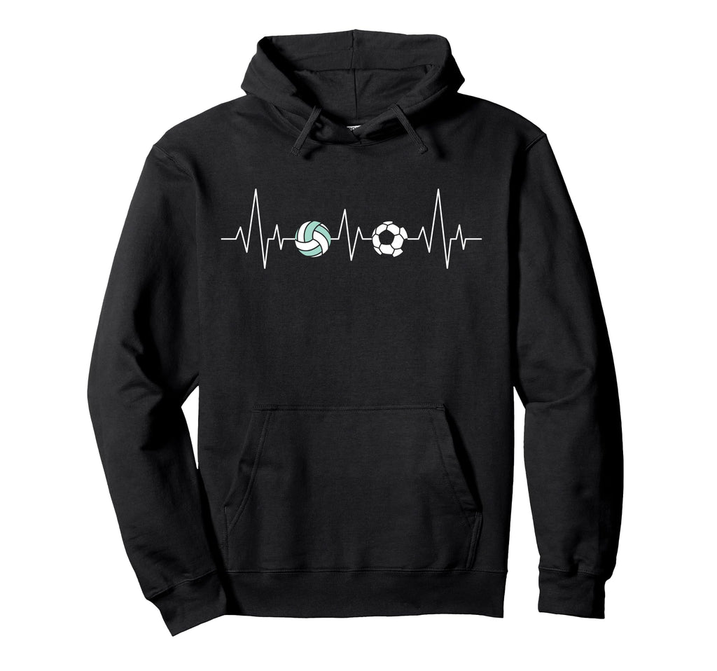 Soccer Volleyball Heartbeat Funny Sport Hoodie - Novelty Apparel Men Women