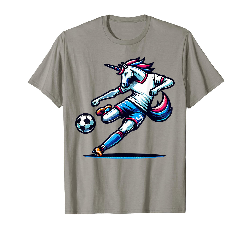 Footballer Unicorn Fans Soccer Team T-Shirt - Graphic Print Unisex