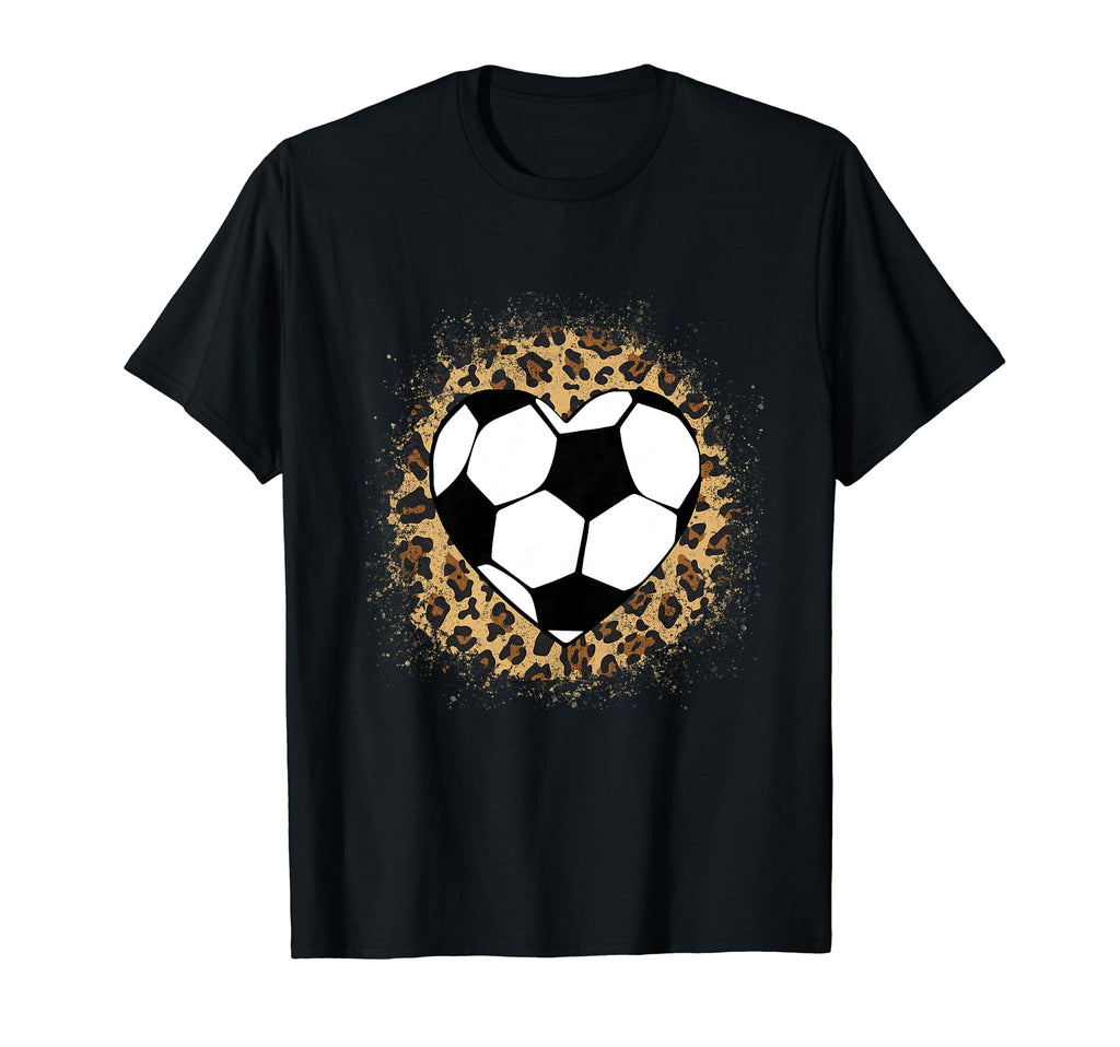 Soccer Heart Ball Cheetah Soccer Lover T-Shirt - Minimalist Print Unisex