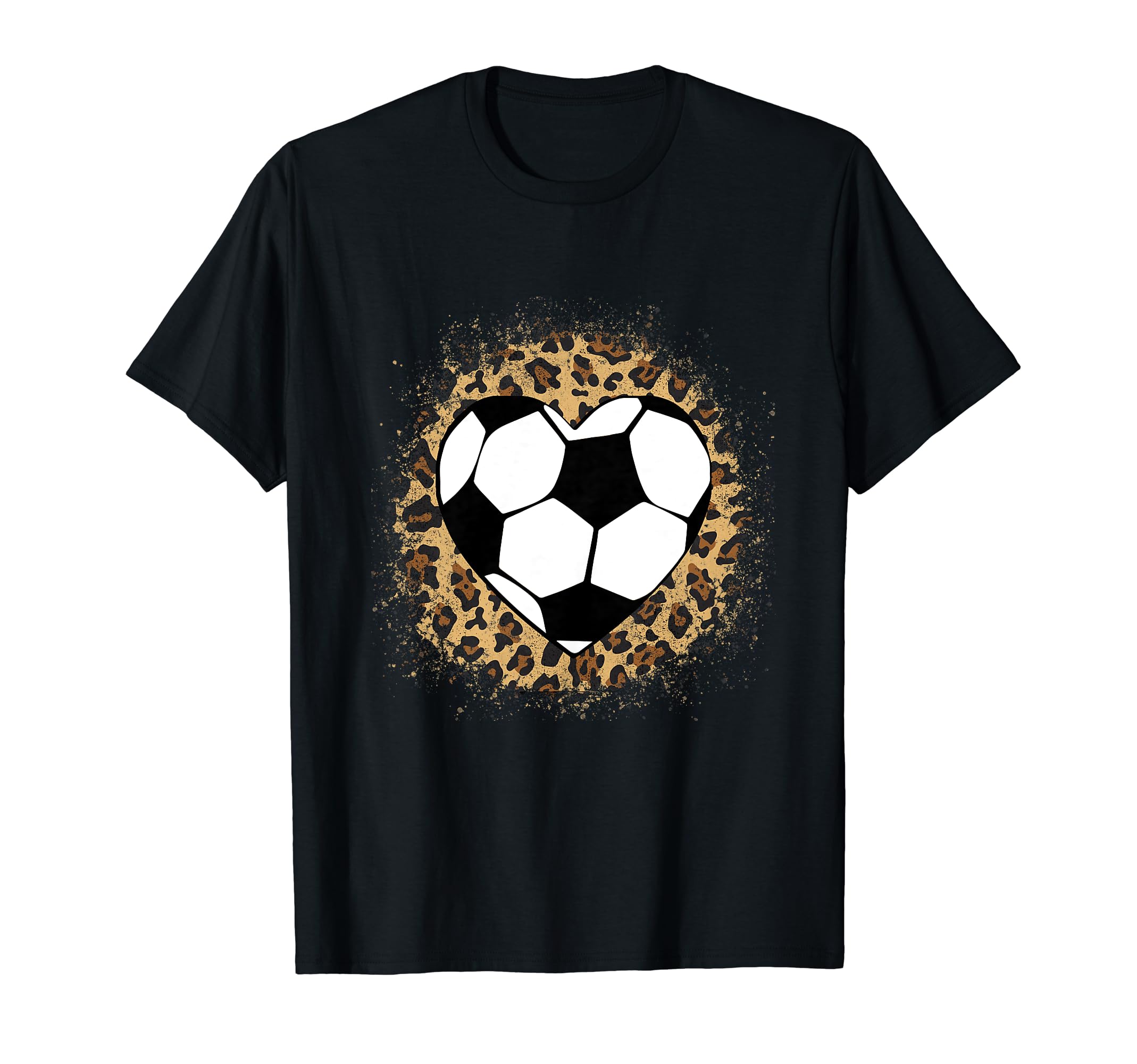 Soccer Heart Ball Cheetah Soccer Lover T-Shirt - Minimalist Print Unisex