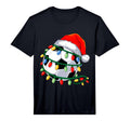 Soccer Ball Santa Hat Soccer Lights T-Shirt - Custom Art Print for Adults