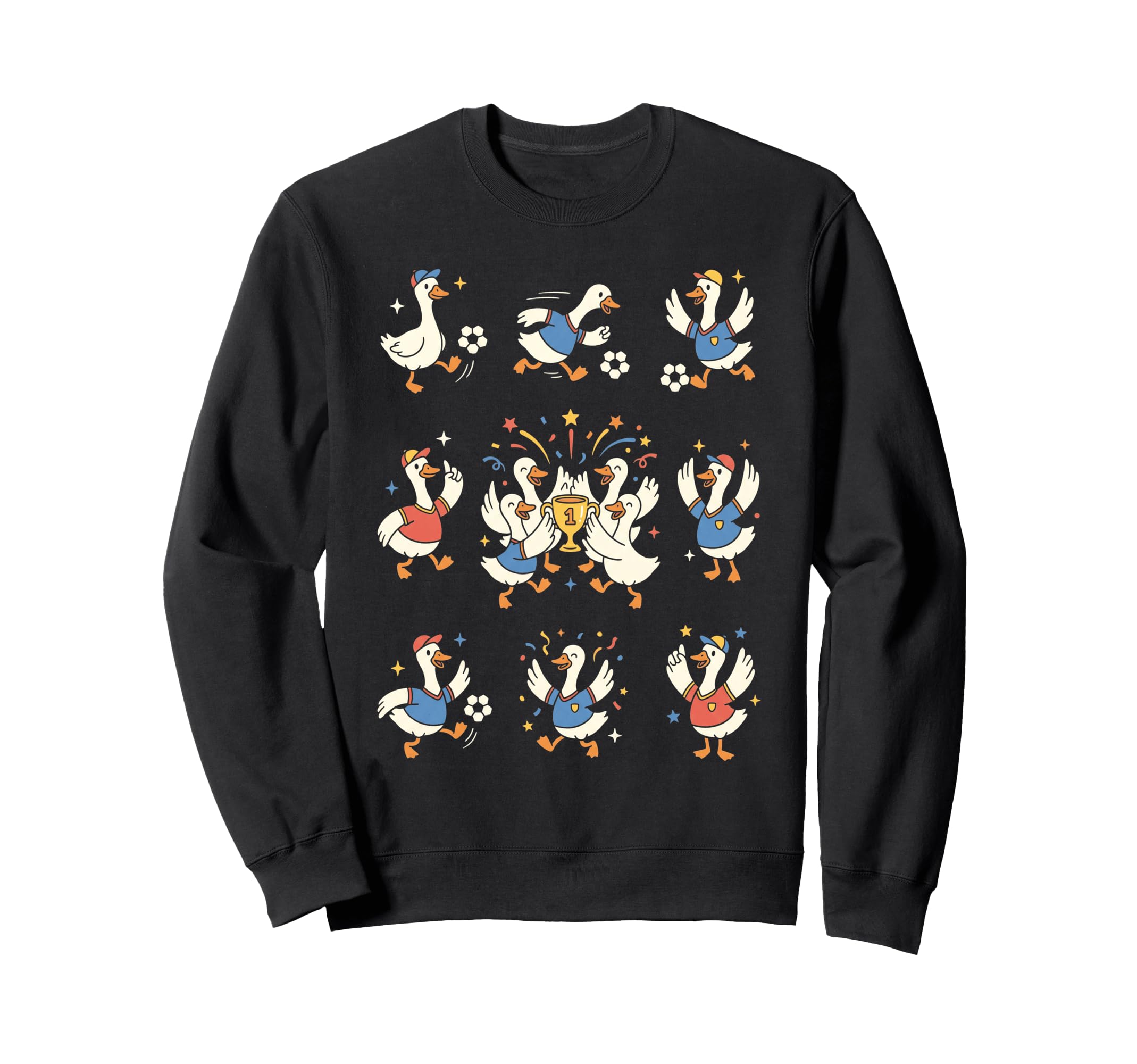 Funny Geese Soccer Team Champions Sweatshirt - Unique Graphic Men Women