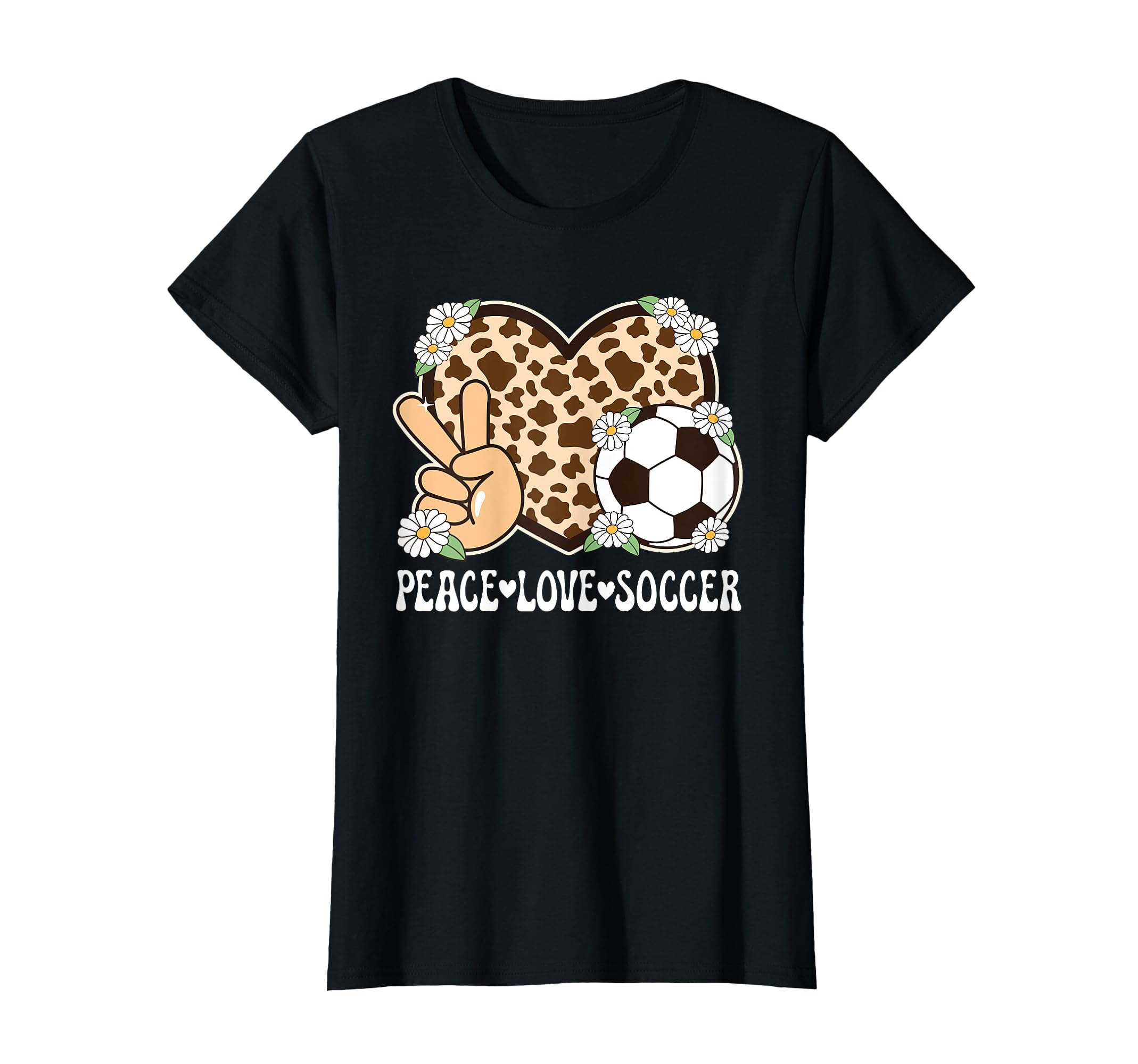 Peace Love Soccer Lover Cow Soccer T-Shirt - Streetwear Style Men Women
