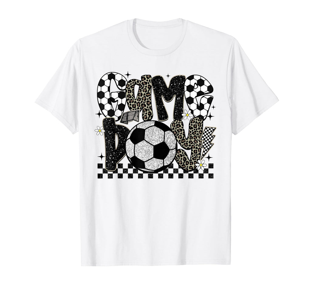 Soccer Happy Game Day Trendy Funny T-Shirt - Minimalist Print for Adults