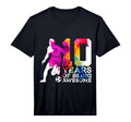 10 Years Being Awesome Soccer 10Th T-Shirt - Aesthetic Graphic for Adults