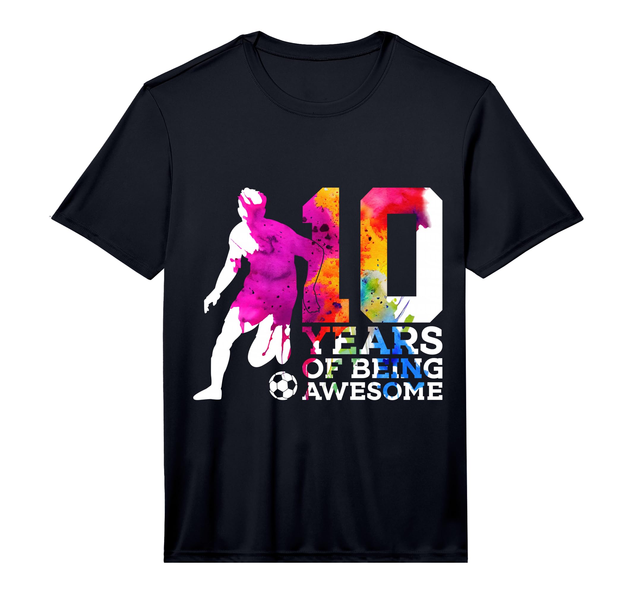 10 Years Being Awesome Soccer 10Th T-Shirt - Aesthetic Graphic for Adults