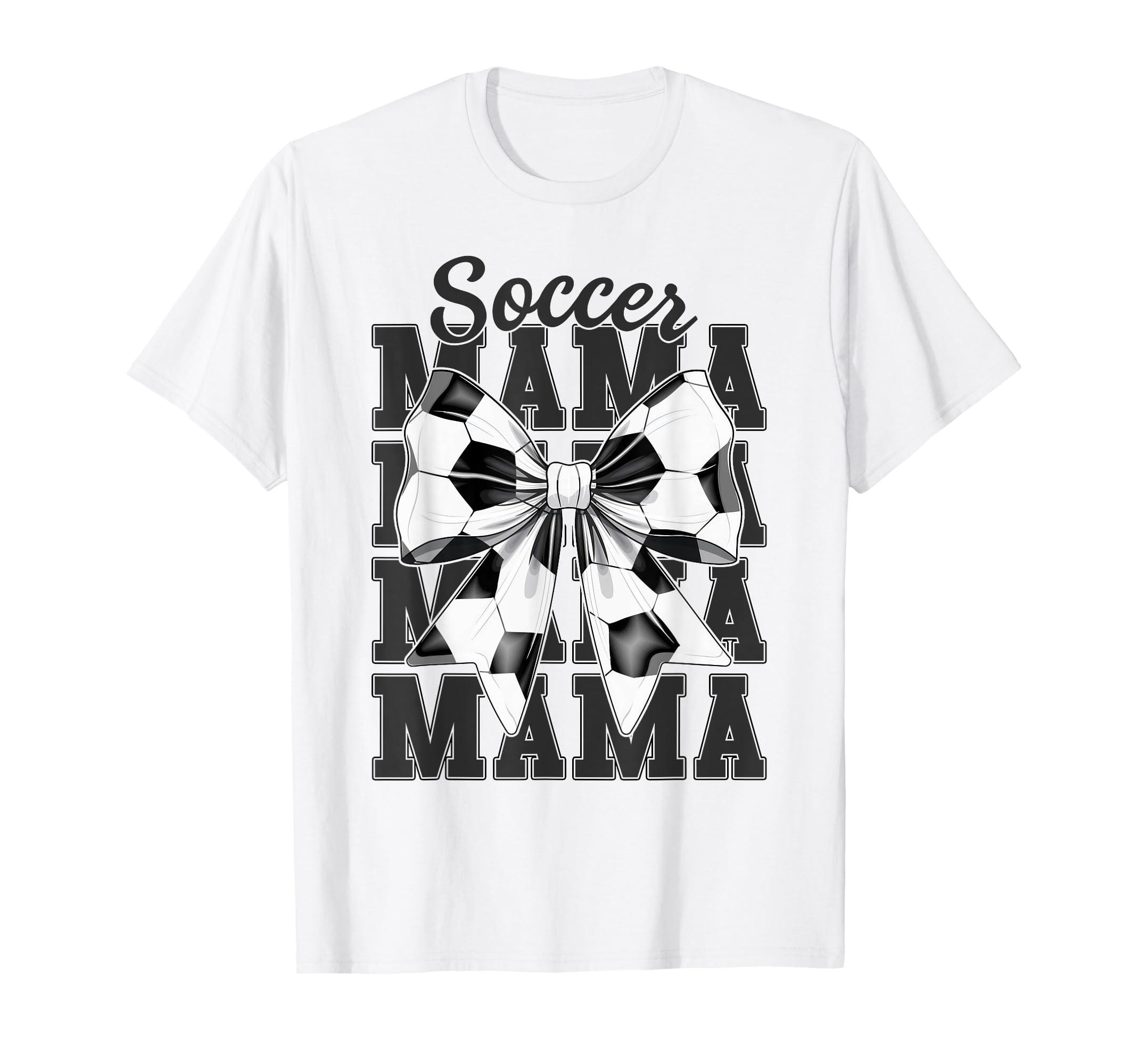 Soccer Mama Mom Coquette Bow Game T-Shirt - Casual Everyday Wear Men Women