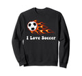 I Love Soccer Groovy Sports And Sweatshirt - Graphic Print for Adults