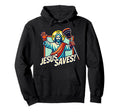 Funny Lacrosse Jesus Saves Goalie Hoodie - Aesthetic Graphic Men Women