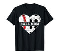 Ball Mom Heart Soccer Baseball Mom T-Shirt - Streetwear Style Unisex