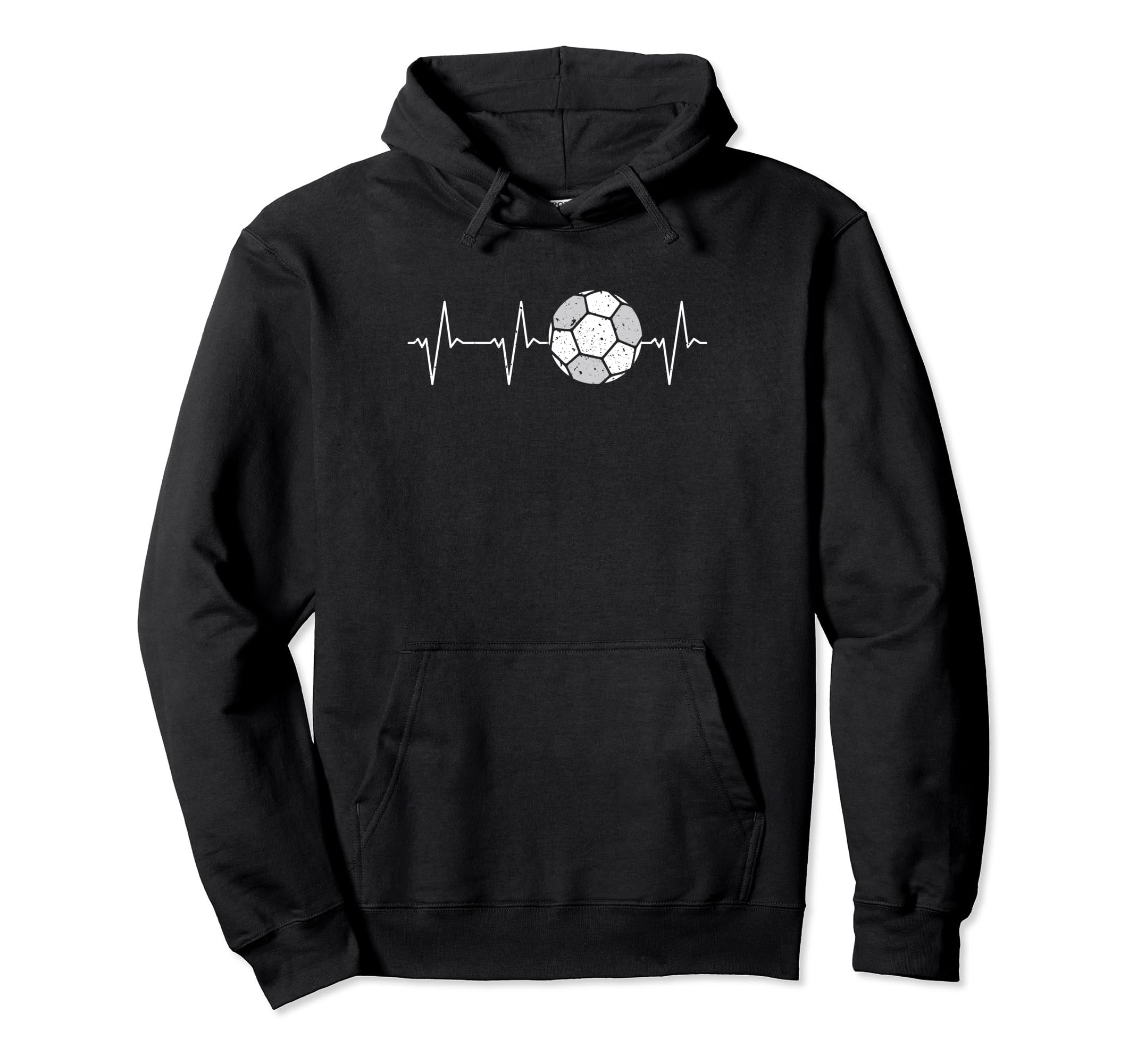 Soccer Heartbeat Ball Ekg Pulse Line Hoodie - Minimalist Print Unisex