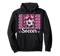 Just Who Loves Soccer Coquette Bow Hoodie - Trendy Graphic for Adults