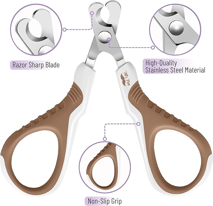 Mr. Pen Cat Nail Trimmer - Brown, Claw Clippers for Cats & Kittens, Also Suitable for Small Dogs