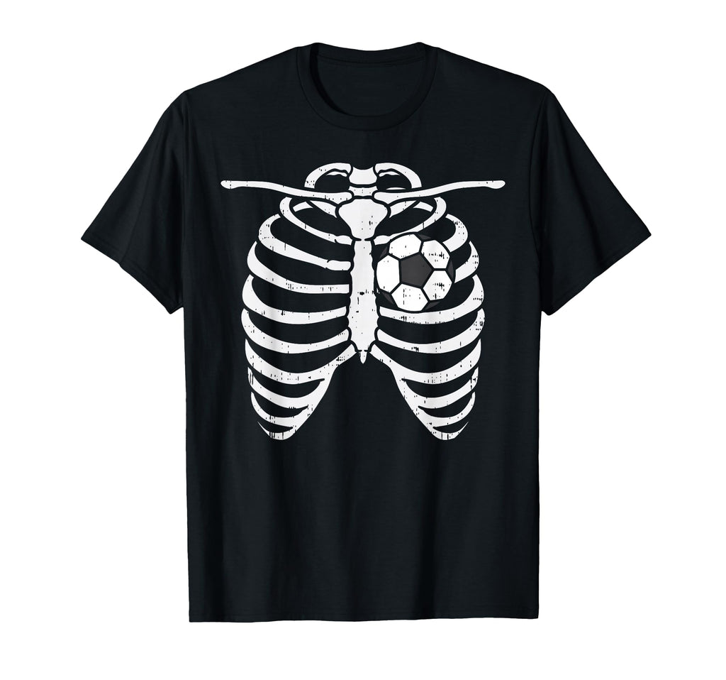 Soccer Heart Skeleton Ribs X Ray Sport T-Shirt - Unique Graphic Men Women