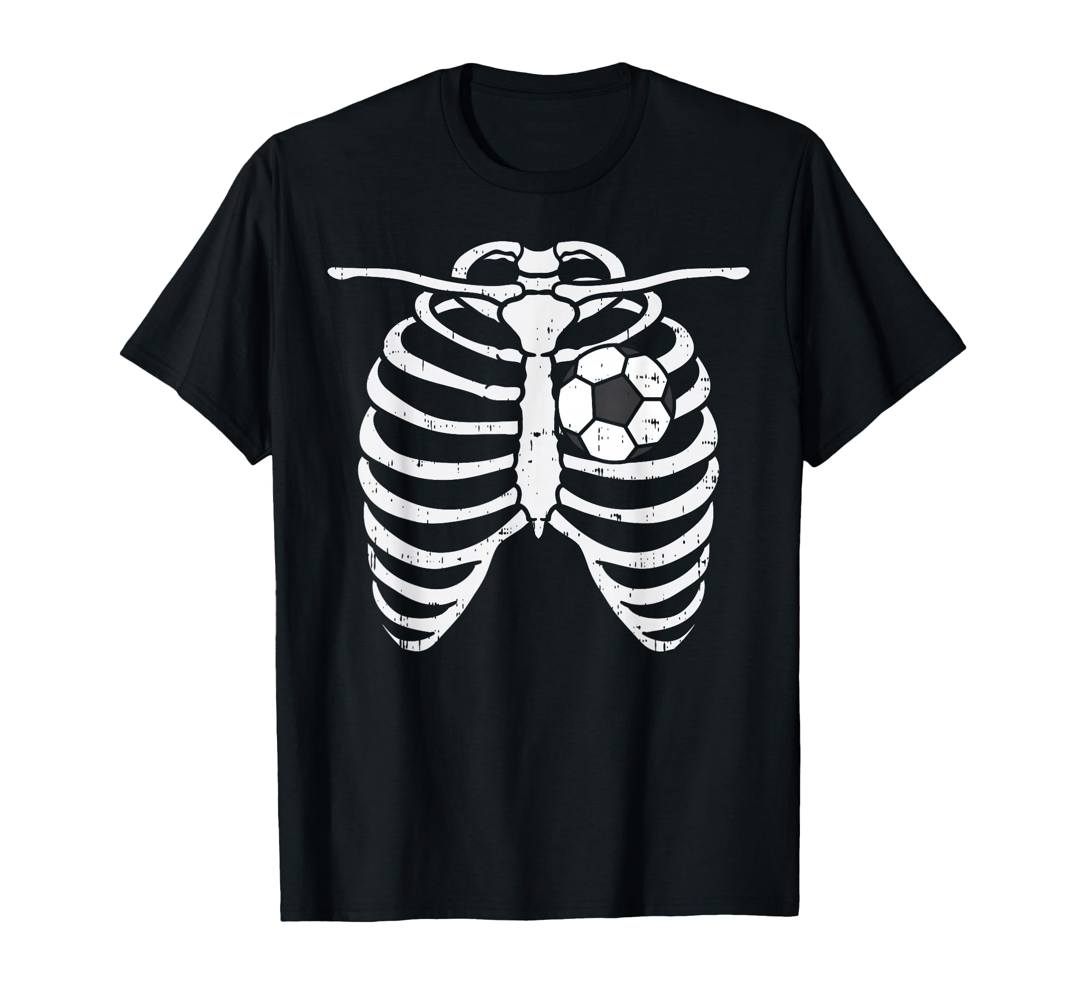 Soccer Heart Skeleton Ribs X Ray Sport T-Shirt - Unique Graphic Men Women