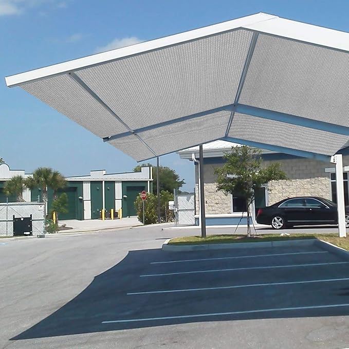 Eden's Decor Straight Flat-Edged Sun Shade Sail Rectangular 11' x 20' Grey UV-Blocking Outdoor Canopy Fabric Cloth Awning for Pergola Patio Garden Backyard Custom Size