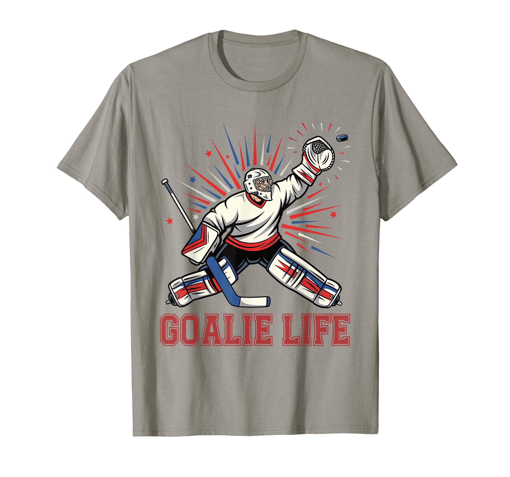 Goalie Life Ice Hockey Goalie Funny T-Shirt - Minimalist Print Men Women