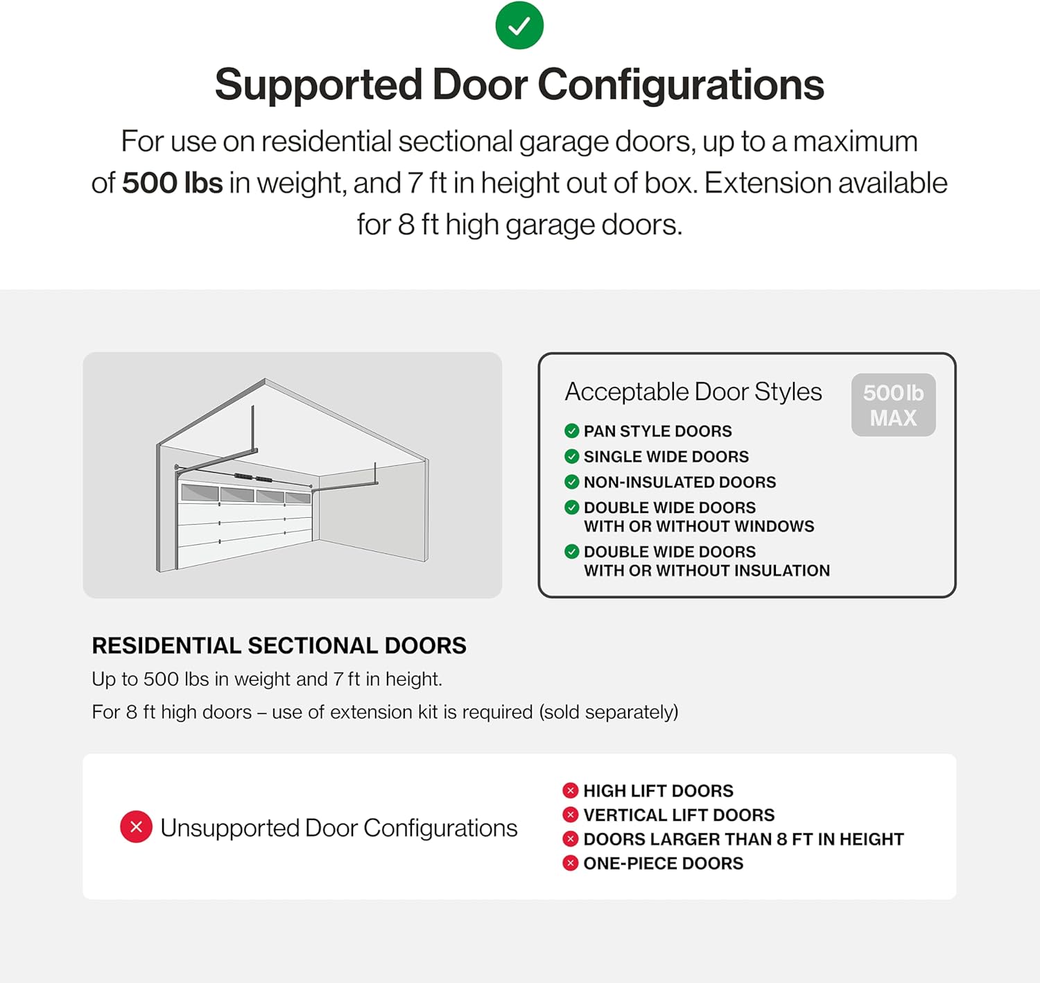 Genie Chain Drive 750 Garage Door Opener with Battery Backup, Surge Protector and one Single Button Garage Door Remote