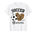 Soccer Glamma Heart Leopard Glamma Family T-Shirt - Graphic Print Unisex
