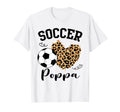 Soccer Poppa Heart Leopard Poppa Family T-Shirt - Custom Art Print Unisex