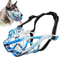 Dog Muzzle for Large Dogs, Breathable Basket Muzzles for Small, Medium and X-Large Aggressive Dog, Allows Panting Drinking, Suitable for Grooming Trimming Training (Camouflage Blue, M)
