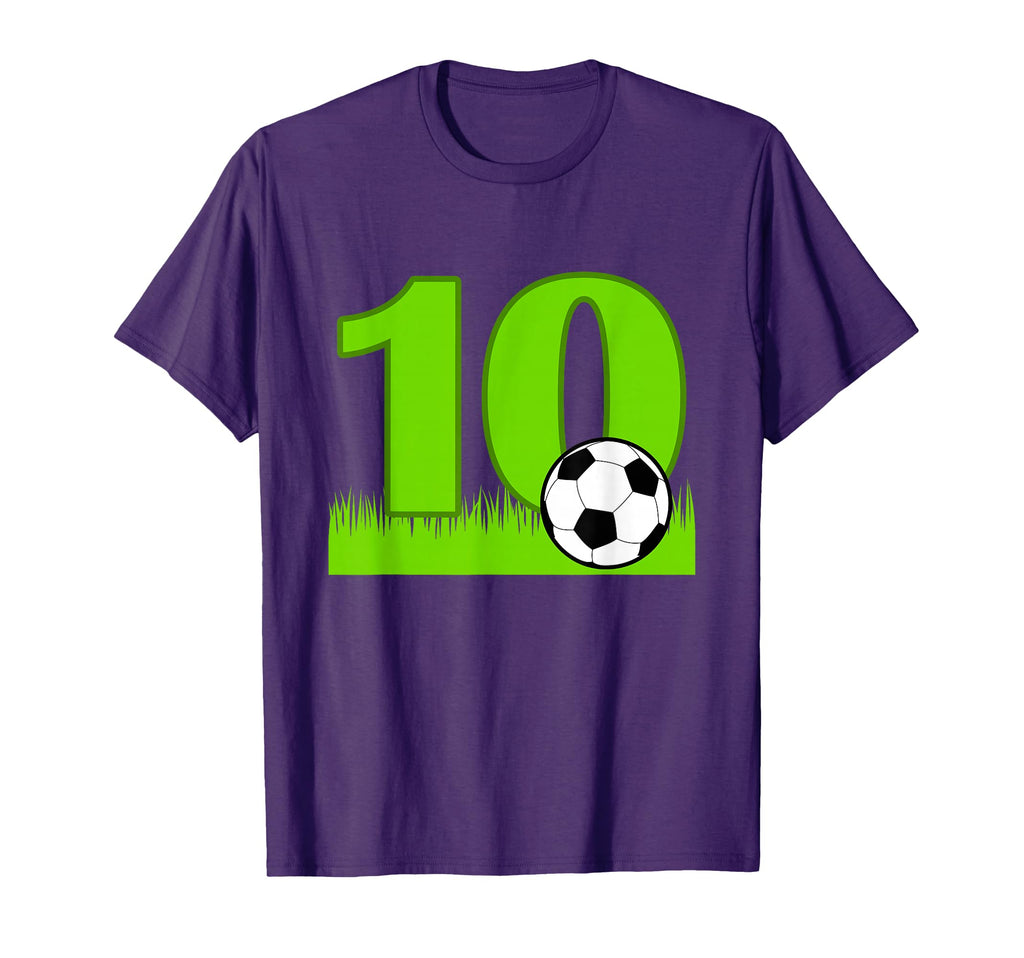 10Th Birthday Soccer 10 Years Old T-Shirt - Casual Everyday Wear Unisex