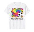 Peace Love Soccer Lover 60S 70S T-Shirt - Casual Everyday Wear Men Women