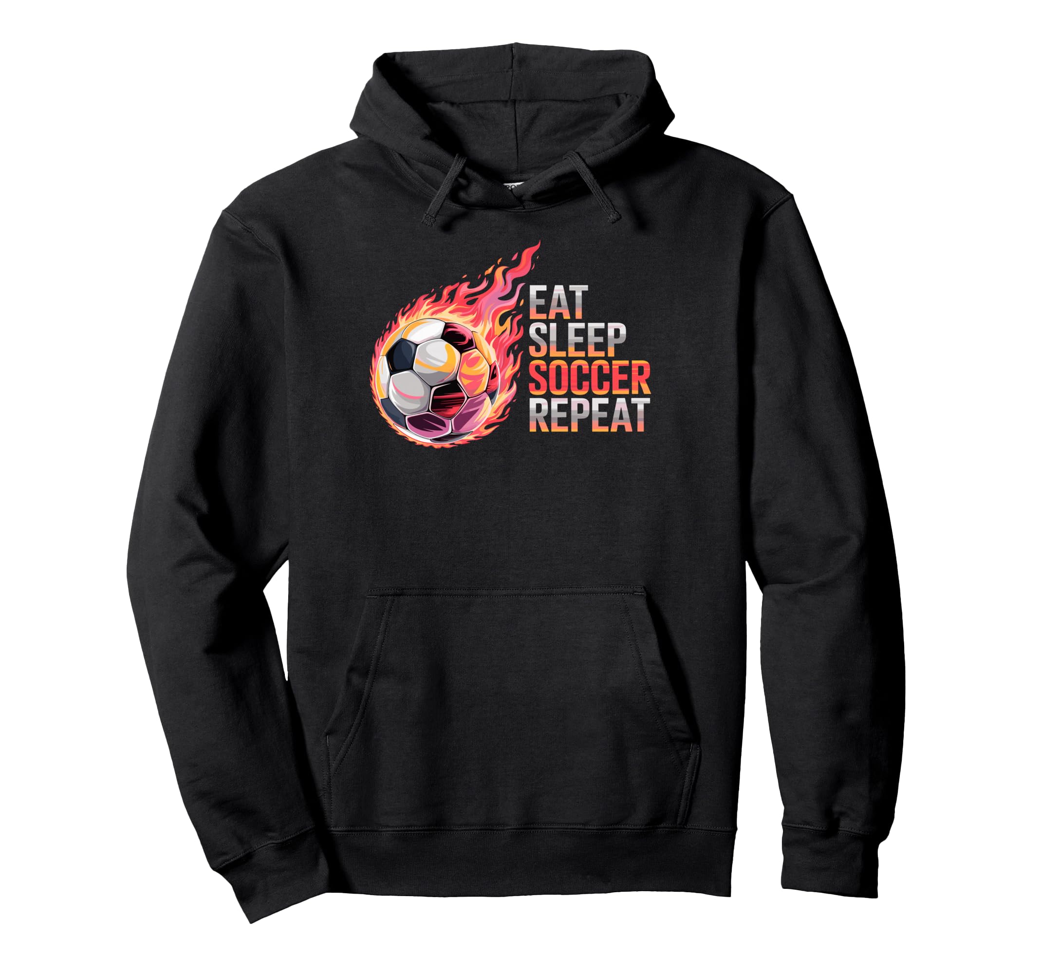 Eat Sleep Soccer Repet Goalie Hoodie - Casual Everyday Wear Men Women